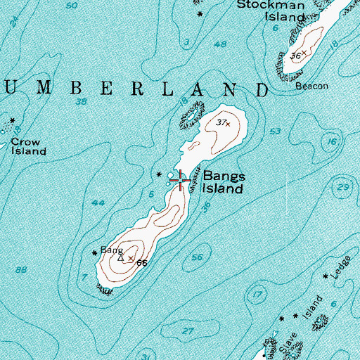 Topographic Map of Bangs Island, ME