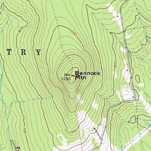 Topographic Map of Bannock Mountain, ME