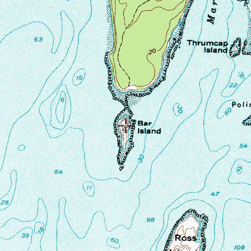 Topographic Map of Bar Island, ME
