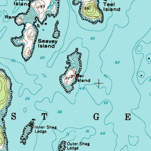 Topographic Map of Bar Island, ME