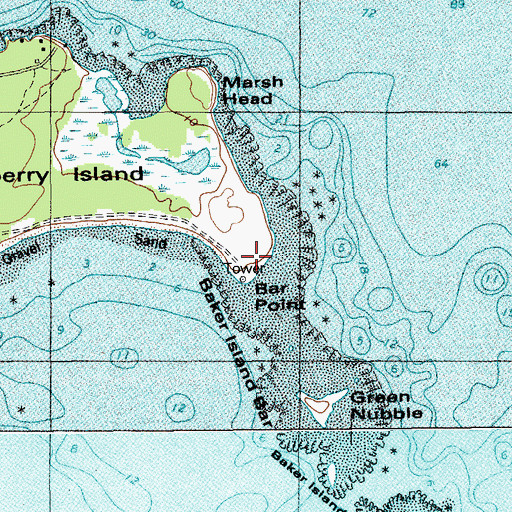 Topographic Map of Bar Point, ME