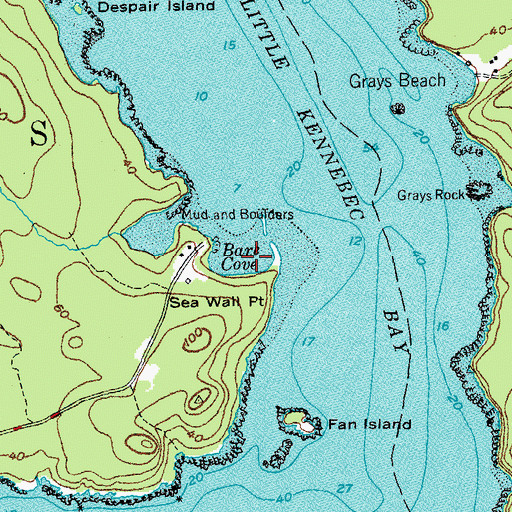 Topographic Map of Bare Cove, ME
