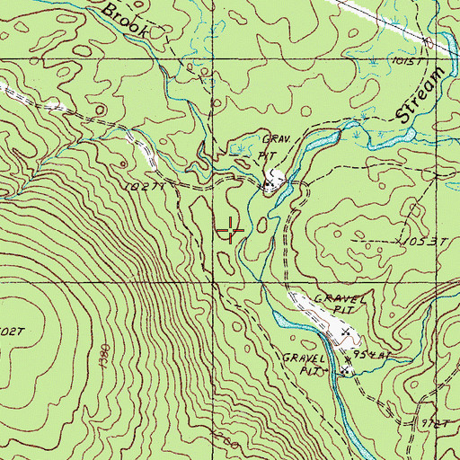 Topographic Map of Barker Brook, ME