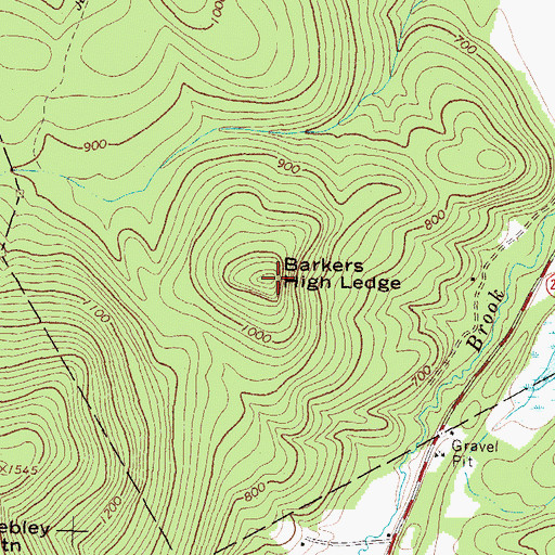Topographic Map of Barkers High Ledge, ME
