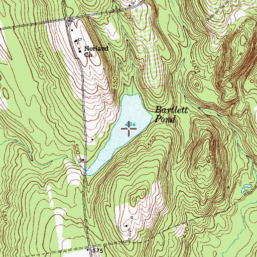 Topographic Map of Bartlett Pond, ME