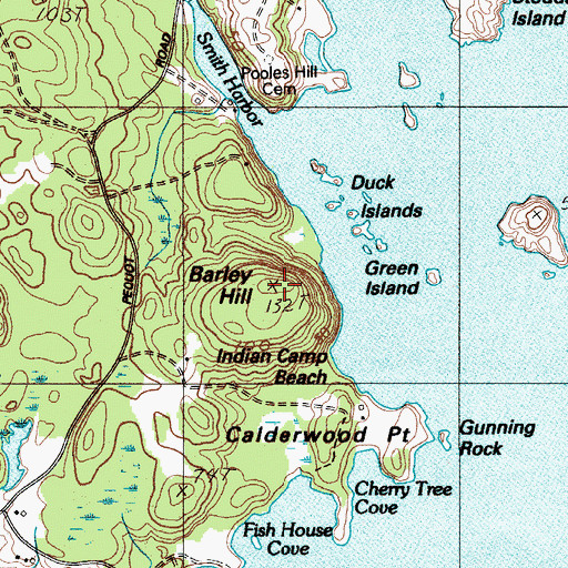 Topographic Map of Barley Hill, ME