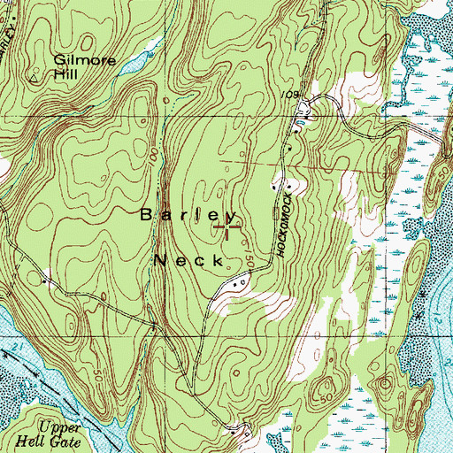 Topographic Map of Barley Neck, ME