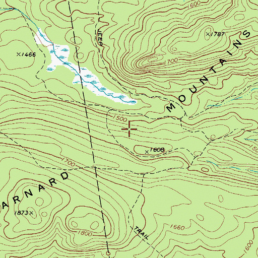 Topographic Map of Barnard Mountains, ME