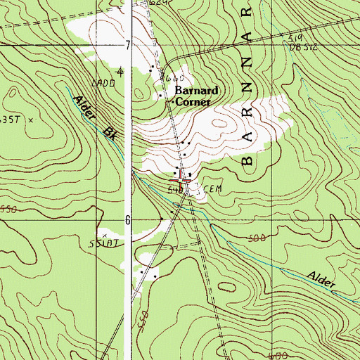 Topographic Map of Barnard School, ME