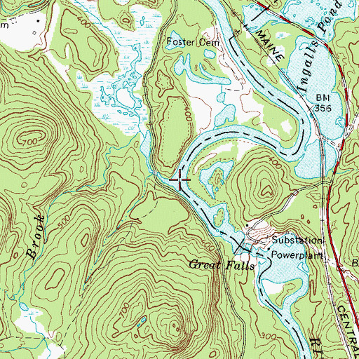 Topographic Map of Barnes Brook, ME