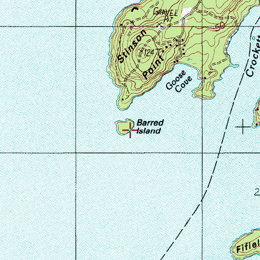 Topographic Map of Barred Island, ME
