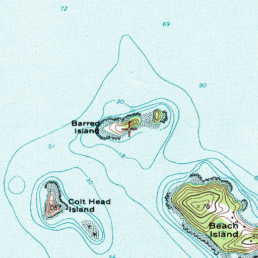 Topographic Map of Barred Island, ME