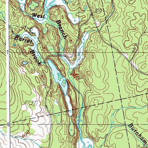 Topographic Map of Barrel Brook, ME