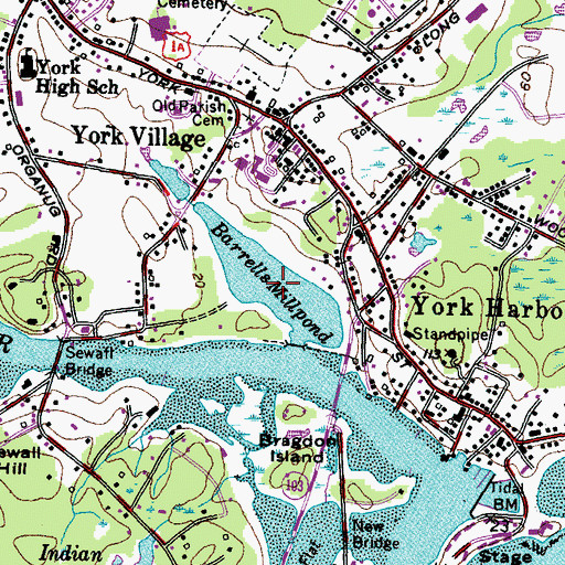 Topographic Map of Barrells Millpond, ME