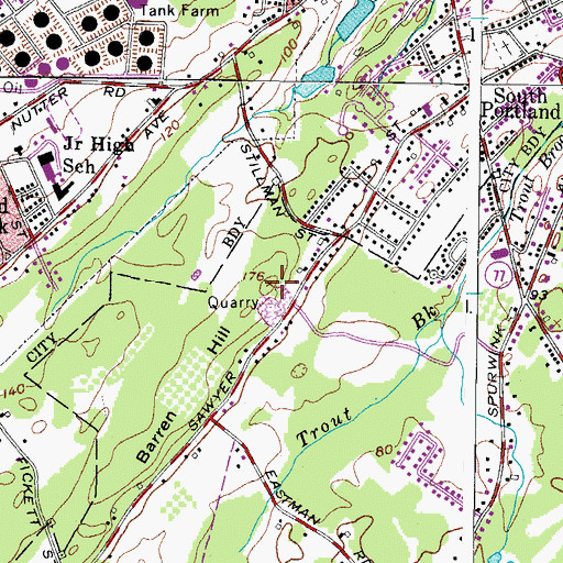 Topographic Map of Barren Hill, ME