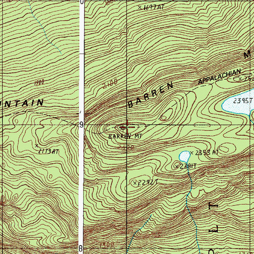 Topographic Map of Barren Mountain, ME