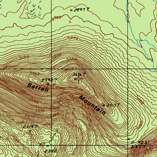 Topographic Map of Barren Mountain, ME