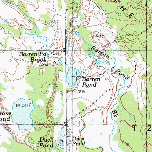 Topographic Map of Barren Pond, ME