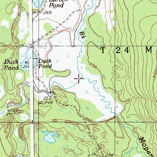 Topographic Map of Barren Pond Brook, ME