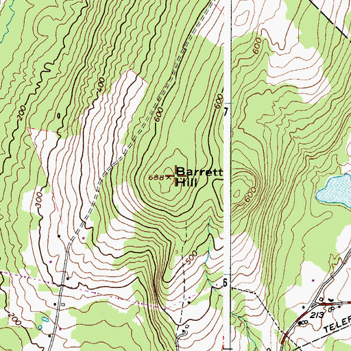 Topographic Map of Barrett Hill, ME