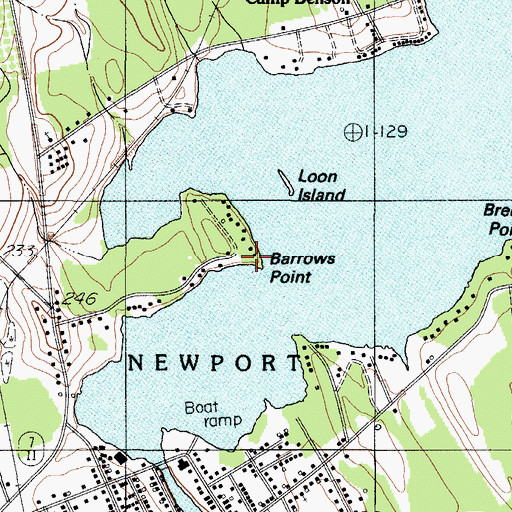 Topographic Map of Barrows Point, ME