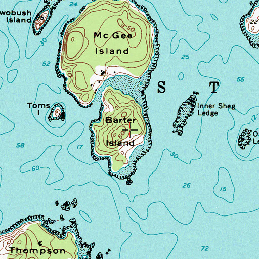 Topographic Map of Barter Island, ME