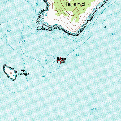 Topographic Map of Barter Shoal, ME