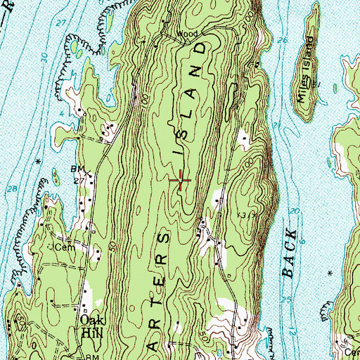 Topographic Map of Barters Island, ME