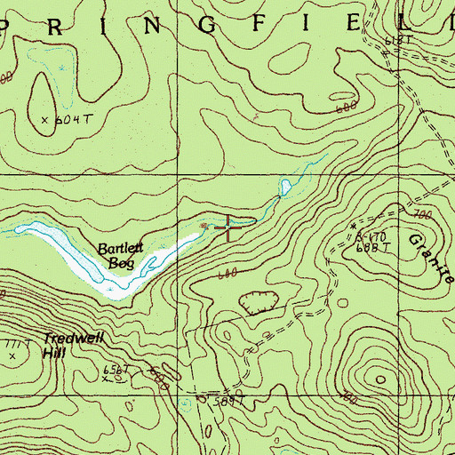 Topographic Map of Bartlett Bog, ME