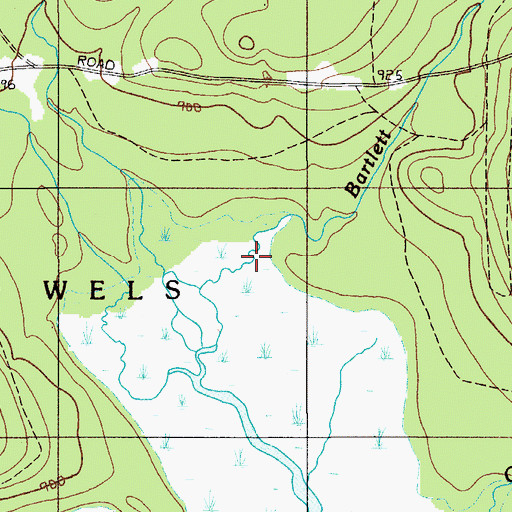 Topographic Map of Bartlett Brook, ME