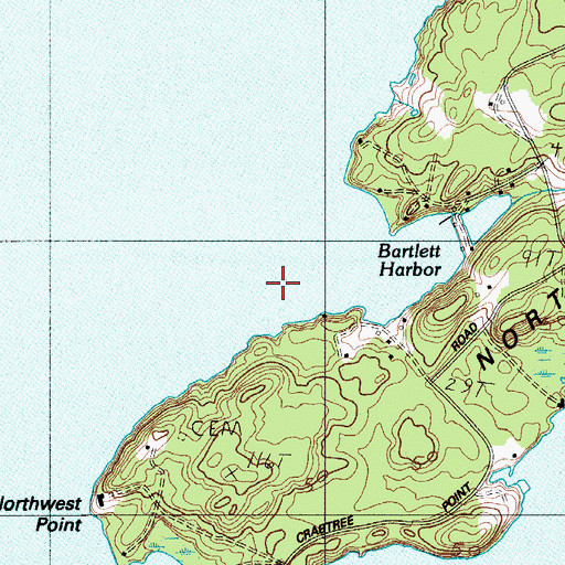 Topographic Map of Bartlett Harbor, ME