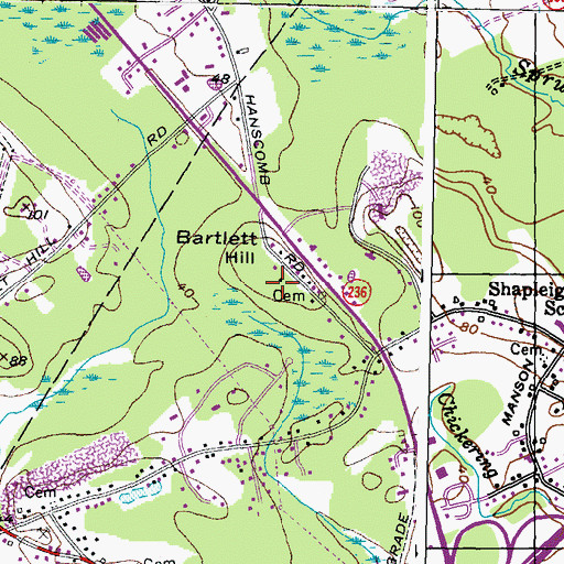 Topographic Map of Bartlett Hill, ME