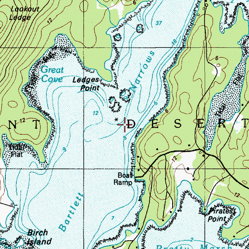 Topographic Map of Bartlett Narrows, ME