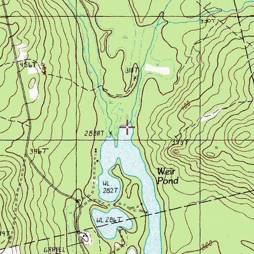 Topographic Map of Bartlett Stream, ME