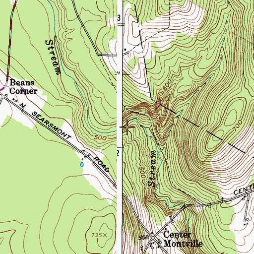 Topographic Map of Bartlett Stream, ME