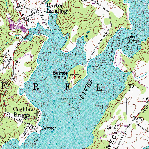 Topographic Map of Bartol Island, ME