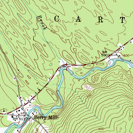 Topographic Map of Basin Brook, ME