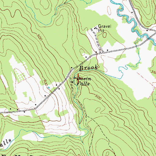 Topographic Map of Basin Falls, ME