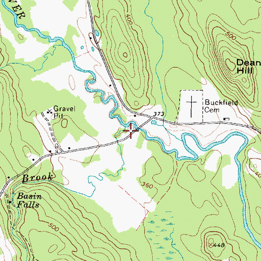 Topographic Map of Basin Falls Brook, ME