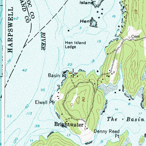 Topographic Map of Basin Point, ME