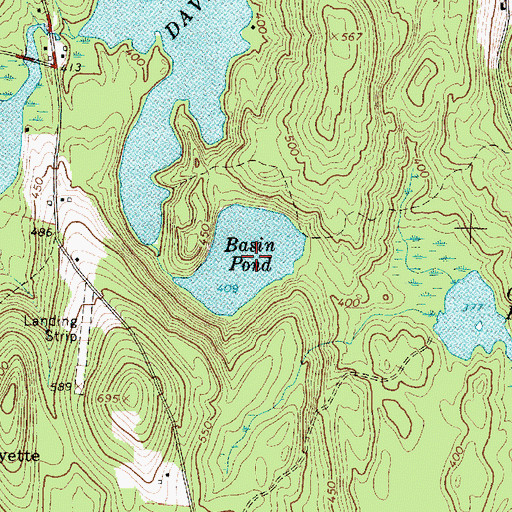 Topographic Map of Basin Pond, ME
