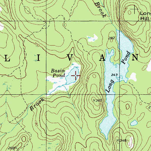 Topographic Map of Basin Pond, ME