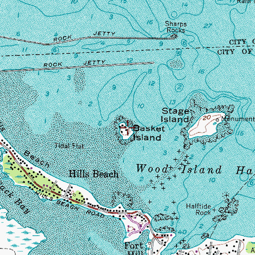 Topographic Map of Basket Island, ME