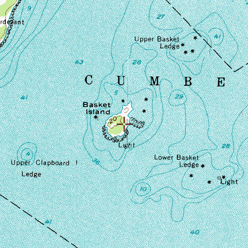 Topographic Map of Basket Island, ME