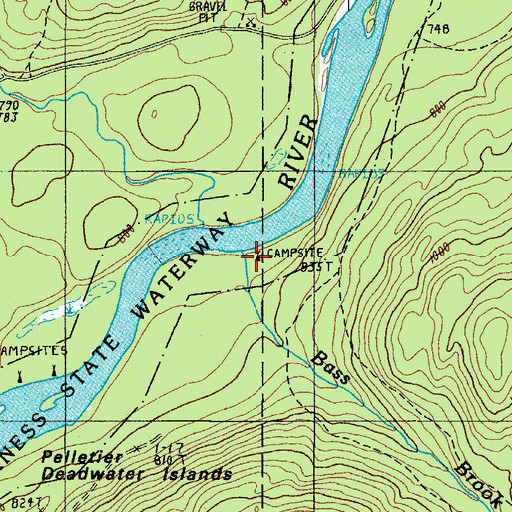 Topographic Map of Bass Brook, ME