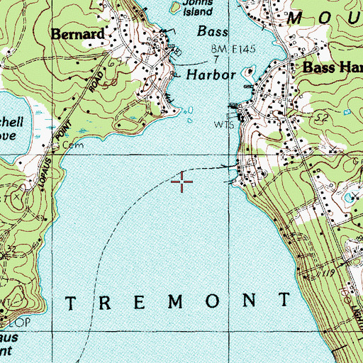 Topographic Map of Bass Harbor, ME