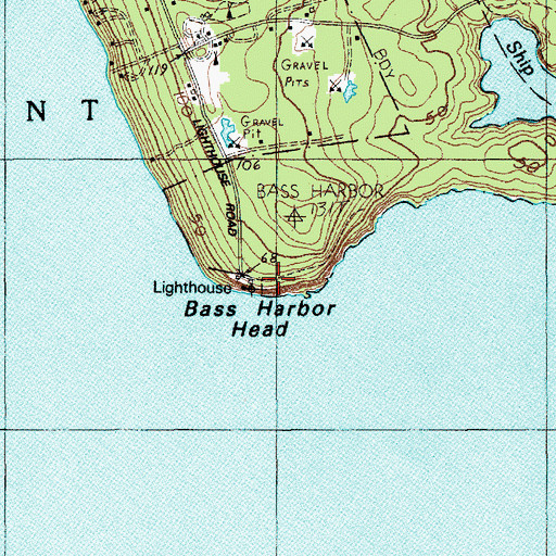 Topographic Map of Bass Harbor Head, ME
