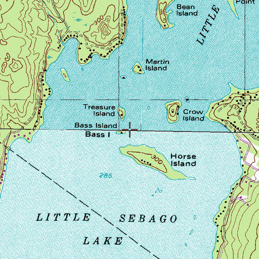 Topographic Map of Bass Island, ME