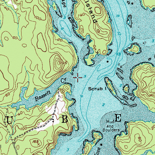 Topographic Map of Bassett Creek, ME