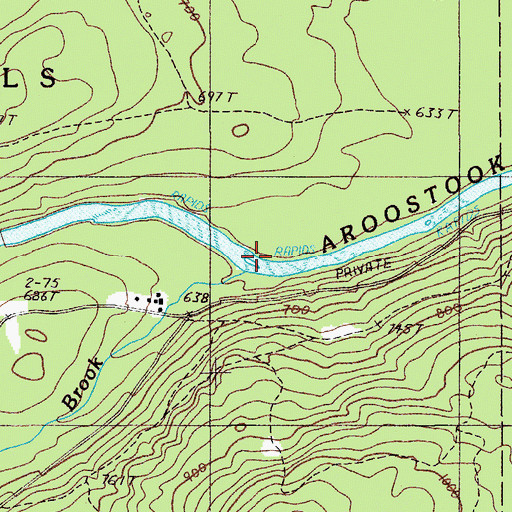 Topographic Map of Bastc Rips, ME